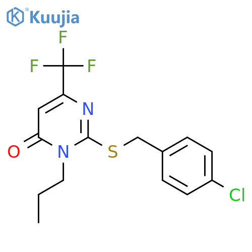 2-[(4-chlorobenzyl)sulfanyl]-3-propyl-6-(trifluoromethyl)-4(3H)-pyrimidinone structure