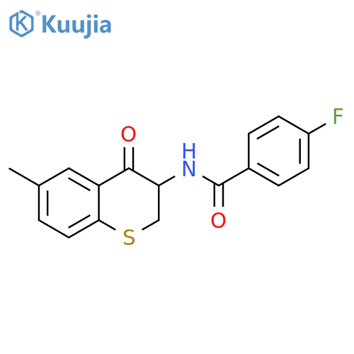4-fluoro-N-(6-methyl-4-oxo-3,4-dihydro-2H-1-benzothiopyran-3-yl)benzamide structure