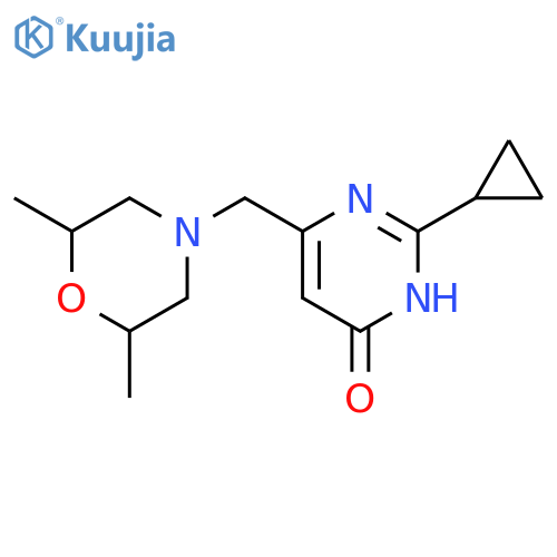 2-cyclopropyl-6-[(2,6-dimethylmorpholin-4-yl)methyl]pyrimidin-4-ol structure