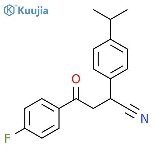4-(4-fluorophenyl)-4-oxo-2-[4-(propan-2-yl)phenyl]butanenitrile structure