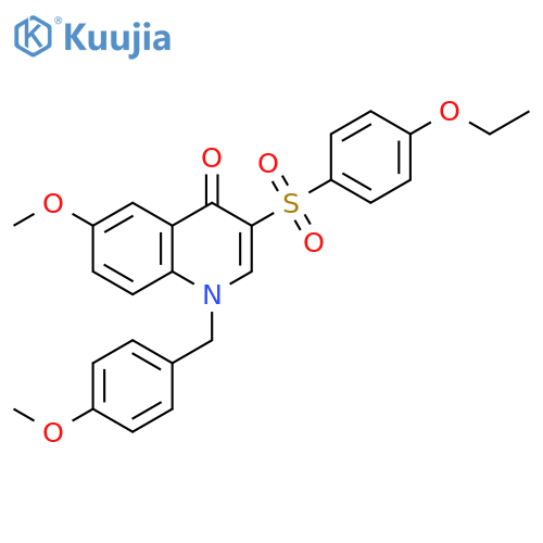 3-(4-ethoxybenzenesulfonyl)-6-methoxy-1-(4-methoxyphenyl)methyl-1,4-dihydroquinolin-4-one structure