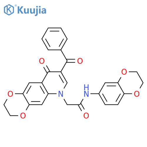 2-{8-benzoyl-9-oxo-2H,3H,6H,9H-1,4dioxino2,3-gquinolin-6-yl}-N-(2,3-dihydro-1,4-benzodioxin-6-yl)acetamide structure
