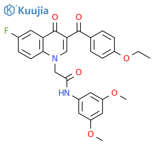 N-(3,5-dimethoxyphenyl)-2-3-(4-ethoxybenzoyl)-6-fluoro-4-oxo-1,4-dihydroquinolin-1-ylacetamide structure