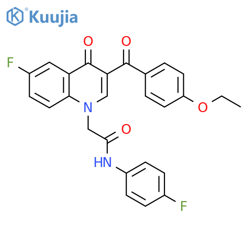 2-3-(4-ethoxybenzoyl)-6-fluoro-4-oxo-1,4-dihydroquinolin-1-yl-N-(4-fluorophenyl)acetamide structure