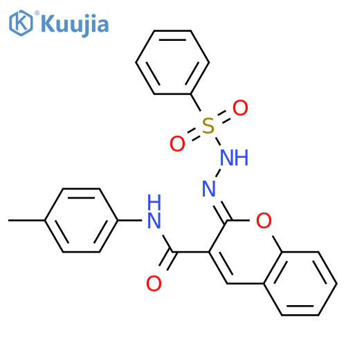 (2Z)-2-(benzenesulfonamidoimino)-N-(4-methylphenyl)-2H-chromene-3-carboxamide structure