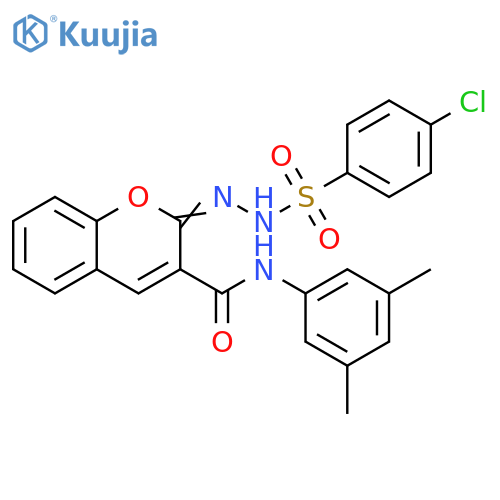 (2Z)-2-(4-chlorobenzenesulfonamido)imino-N-(3,5-dimethylphenyl)-2H-chromene-3-carboxamide structure