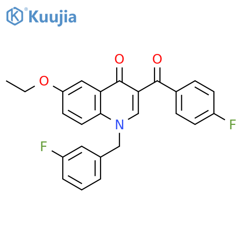 6-ethoxy-3-(4-fluorobenzoyl)-1-(3-fluorophenyl)methyl-1,4-dihydroquinolin-4-one structure