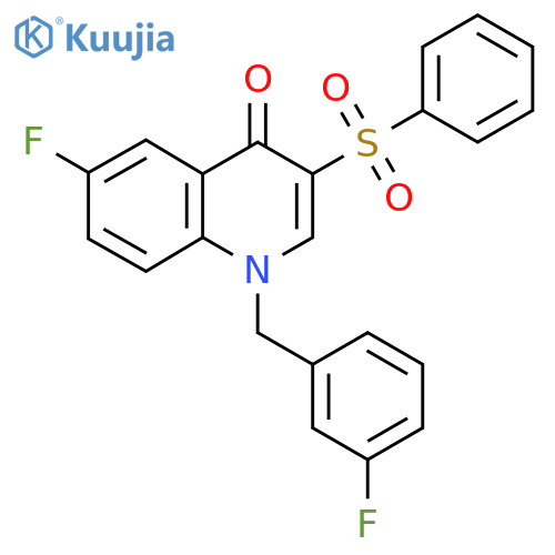 3-(benzenesulfonyl)-6-fluoro-1-(3-fluorophenyl)methyl-1,4-dihydroquinolin-4-one structure