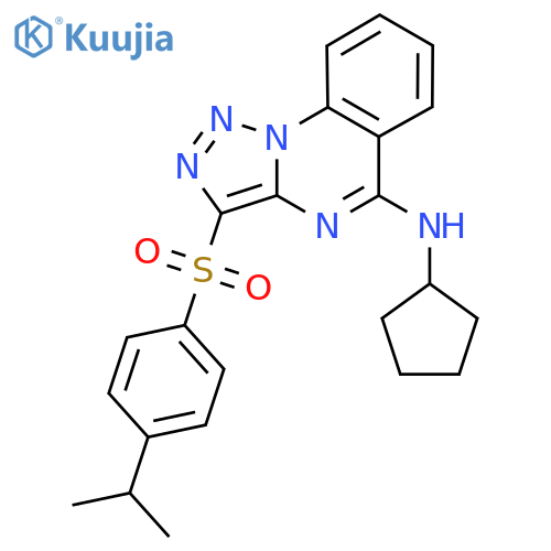 N-cyclopentyl-3-4-(propan-2-yl)benzenesulfonyl-1,2,3triazolo1,5-aquinazolin-5-amine structure