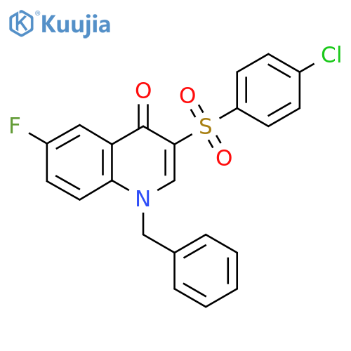1-benzyl-3-(4-chlorobenzenesulfonyl)-6-fluoro-1,4-dihydroquinolin-4-one structure