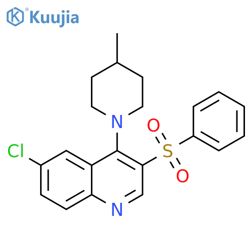 3-(benzenesulfonyl)-6-chloro-4-(4-methylpiperidin-1-yl)quinoline structure