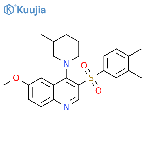 3-(3,4-dimethylbenzenesulfonyl)-6-methoxy-4-(3-methylpiperidin-1-yl)quinoline structure