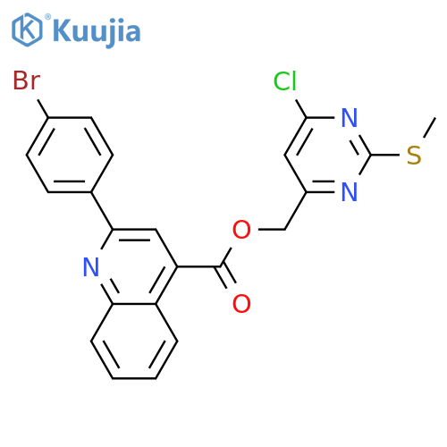 (6-Chloro-2-methylsulfanylpyrimidin-4-yl)methyl 2-(4-bromophenyl)quinoline-4-carboxylate structure