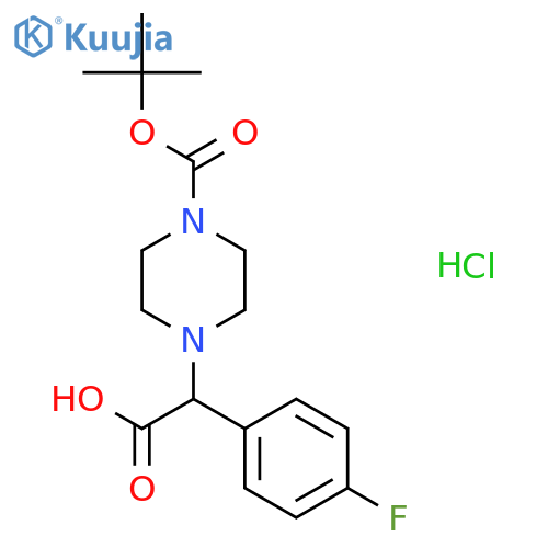 2-(4-Boc-piperazino)-2-(4-fluorophenyl)acetic acid structure