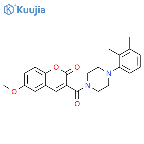 3-4-(2,3-dimethylphenyl)piperazine-1-carbonyl-6-methoxy-2H-chromen-2-one structure