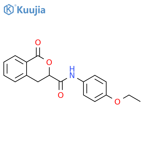 N-(4-ethoxyphenyl)-1-oxo-3,4-dihydro-1H-2-benzopyran-3-carboxamide structure