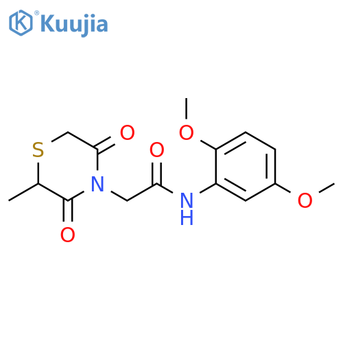 N-(2,5-dimethoxyphenyl)-2-(2-methyl-3,5-dioxothiomorpholin-4-yl)acetamide structure