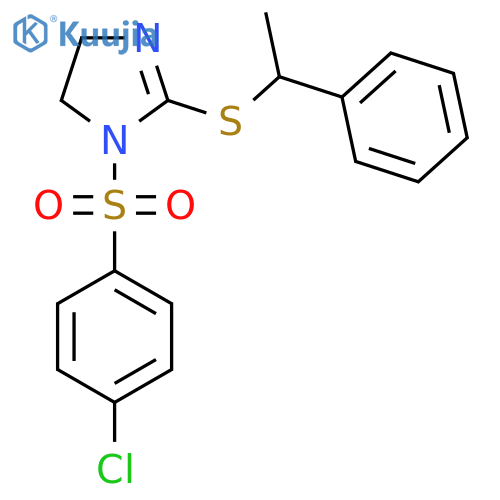 1-(4-chlorobenzenesulfonyl)-2-(1-phenylethyl)sulfanyl-4,5-dihydro-1H-imidazole structure