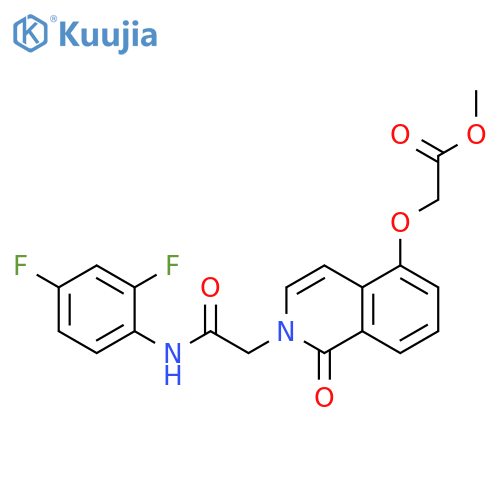 methyl 2-(2-{(2,4-difluorophenyl)carbamoylmethyl}-1-oxo-1,2-dihydroisoquinolin-5-yl)oxyacetate structure