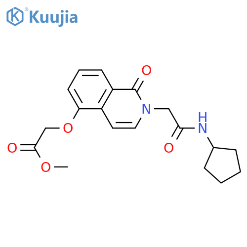 methyl 2-({2-(cyclopentylcarbamoyl)methyl-1-oxo-1,2-dihydroisoquinolin-5-yl}oxy)acetate structure