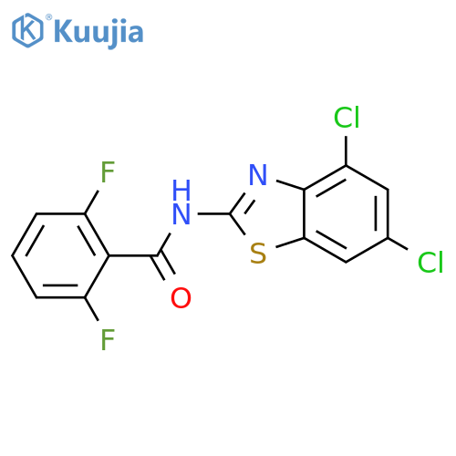 N-(4,6-dichloro-1,3-benzothiazol-2-yl)-2,6-difluorobenzamide structure