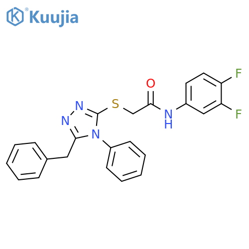 2-[(5-Benzyl-4-phenyl-4H-1,2,4-triazol-3-yl)sulfanyl]-N-(3,4-difluorophenyl)acetamide structure