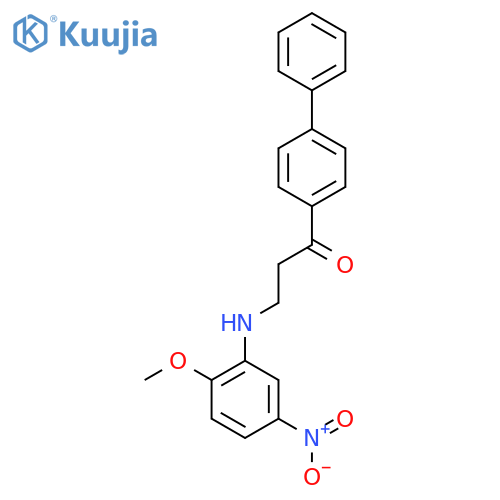 1-[1,1'-Biphenyl]-4-yl-3-(2-methoxy-5-nitroanilino)-1-propanone structure