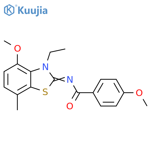 N-(2Z)-3-ethyl-4-methoxy-7-methyl-2,3-dihydro-1,3-benzothiazol-2-ylidene-4-methoxybenzamide structure