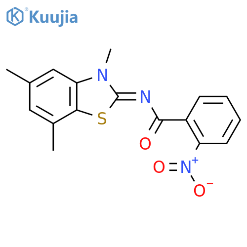 2-nitro-N-(2Z)-3,5,7-trimethyl-2,3-dihydro-1,3-benzothiazol-2-ylidenebenzamide structure