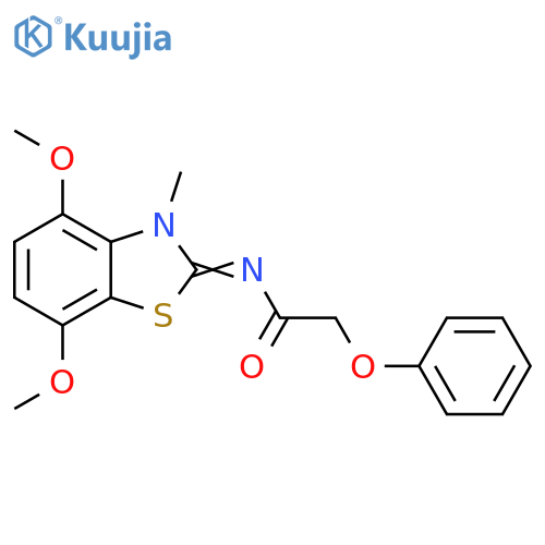 N-(2Z)-4,7-dimethoxy-3-methyl-2,3-dihydro-1,3-benzothiazol-2-ylidene-2-phenoxyacetamide structure