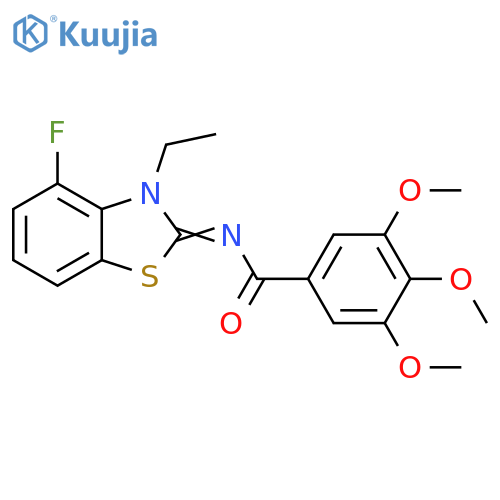 N-(2Z)-3-ethyl-4-fluoro-2,3-dihydro-1,3-benzothiazol-2-ylidene-3,4,5-trimethoxybenzamide structure