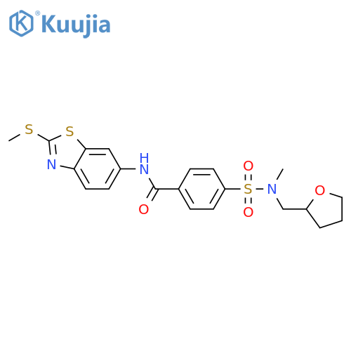 4-{methyl(oxolan-2-yl)methylsulfamoyl}-N-2-(methylsulfanyl)-1,3-benzothiazol-6-ylbenzamide structure