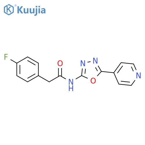2-(4-fluorophenyl)-N-5-(pyridin-4-yl)-1,3,4-oxadiazol-2-ylacetamide structure