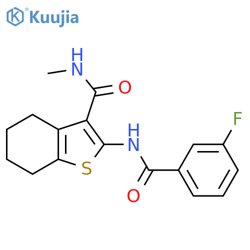 2-(3-fluorobenzamido)-N-methyl-4,5,6,7-tetrahydro-1-benzothiophene-3-carboxamide structure