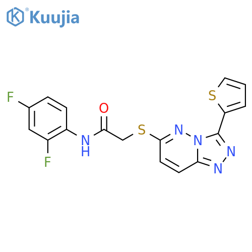 N-(2,4-difluorophenyl)-2-{3-(thiophen-2-yl)-1,2,4triazolo4,3-bpyridazin-6-ylsulfanyl}acetamide structure