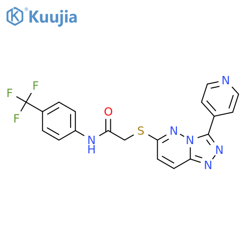 2-{3-(pyridin-4-yl)-1,2,4triazolo4,3-bpyridazin-6-ylsulfanyl}-N-4-(trifluoromethyl)phenylacetamide structure
