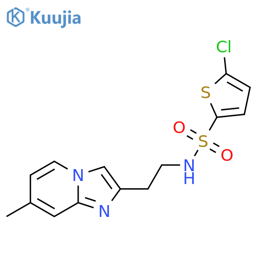 5-chloro-N-(2-{7-methylimidazo1,2-apyridin-2-yl}ethyl)thiophene-2-sulfonamide structure
