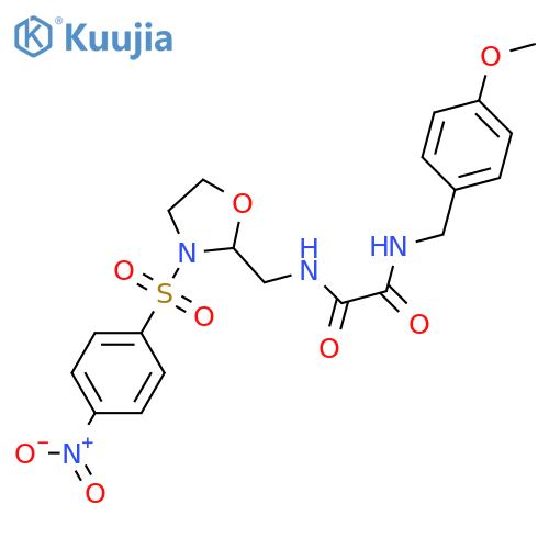 N'-(4-methoxyphenyl)methyl-N-{3-(4-nitrobenzenesulfonyl)-1,3-oxazolidin-2-ylmethyl}ethanediamide structure