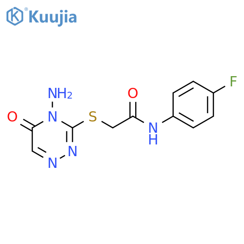 2-(4-amino-5-oxo-4,5-dihydro-1,2,4-triazin-3-yl)sulfanyl-N-(4-fluorophenyl)acetamide structure