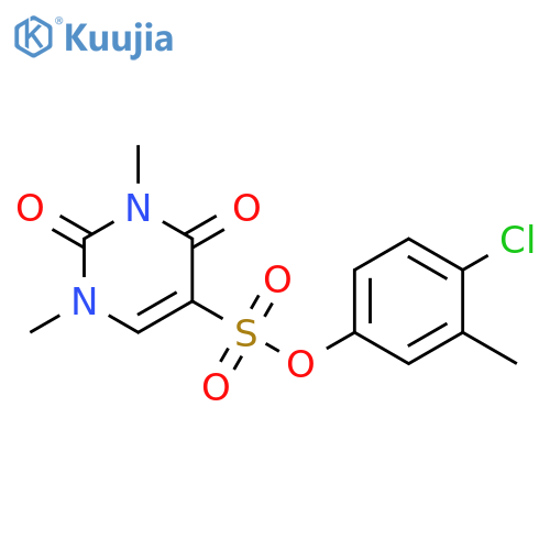4-chloro-3-methylphenyl 1,3-dimethyl-2,4-dioxo-1,2,3,4-tetrahydropyrimidine-5-sulfonate structure