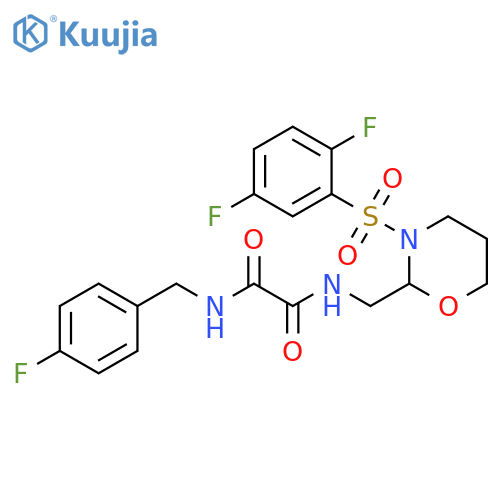 N-{3-(2,5-difluorobenzenesulfonyl)-1,3-oxazinan-2-ylmethyl}-N'-(4-fluorophenyl)methylethanediamide structure