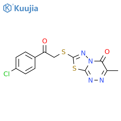 7-{2-(4-chlorophenyl)-2-oxoethylsulfanyl}-3-methyl-4H-1,3,4thiadiazolo2,3-c1,2,4triazin-4-one structure