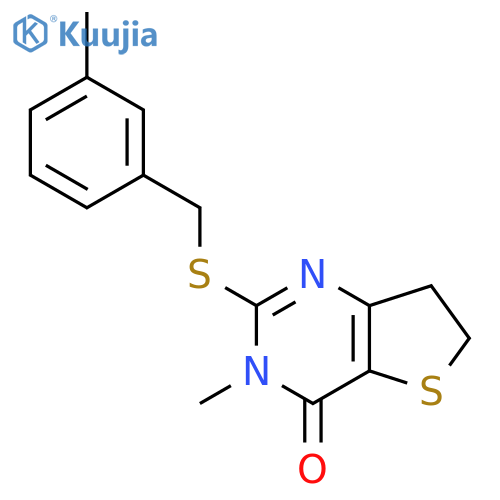 3-methyl-2-{(3-methylphenyl)methylsulfanyl}-3H,4H,6H,7H-thieno3,2-dpyrimidin-4-one structure