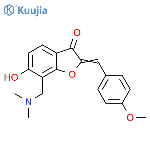 (2Z)-7-(dimethylamino)methyl-6-hydroxy-2-(4-methoxyphenyl)methylidene-2,3-dihydro-1-benzofuran-3-one structure