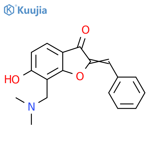 (2Z)-7-(dimethylamino)methyl-6-hydroxy-2-(phenylmethylidene)-2,3-dihydro-1-benzofuran-3-one structure