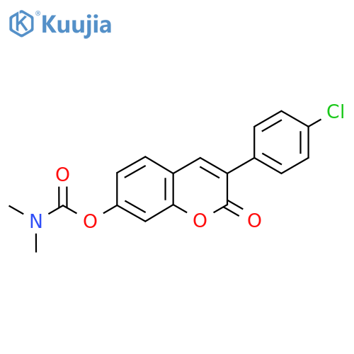 3-(4-chlorophenyl)-2-oxo-2H-chromen-7-yl N,N-dimethylcarbamate structure