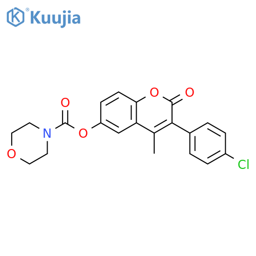 3-(4-chlorophenyl)-4-methyl-2-oxo-2H-chromen-6-yl morpholine-4-carboxylate structure