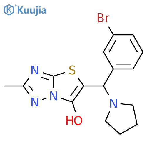 5-(3-bromophenyl)(pyrrolidin-1-yl)methyl-2-methyl-1,2,4triazolo3,2-b1,3thiazol-6-ol structure