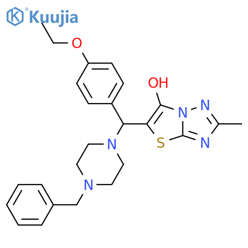 5-(4-benzylpiperazin-1-yl)(4-ethoxyphenyl)methyl-2-methyl-1,2,4triazolo3,2-b1,3thiazol-6-ol structure