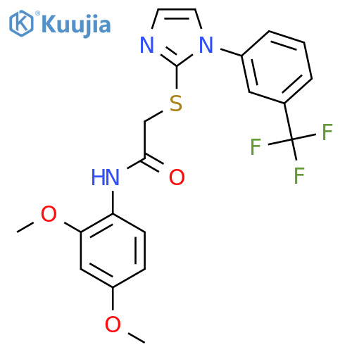 N-(2,4-dimethoxyphenyl)-2-({1-3-(trifluoromethyl)phenyl-1H-imidazol-2-yl}sulfanyl)acetamide structure